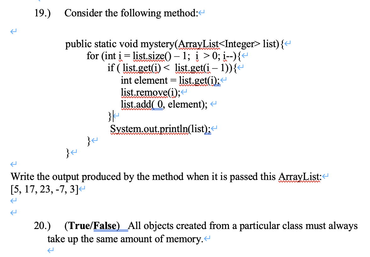 solved-19-consider-the-following-method-public-static-chegg