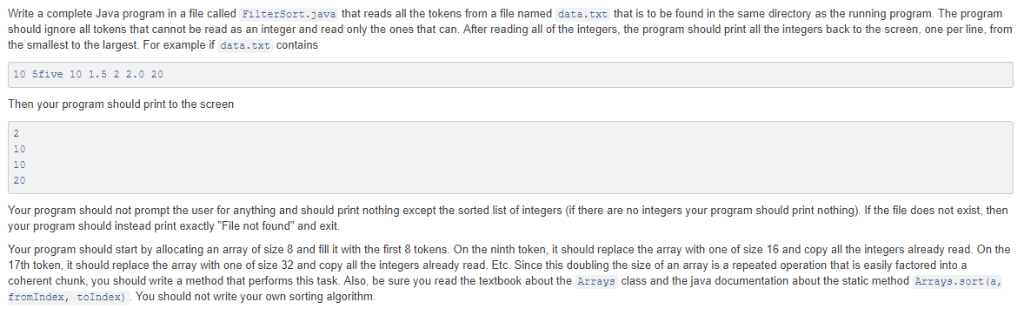 Solved Write a complete Java program in a file called | Chegg.com