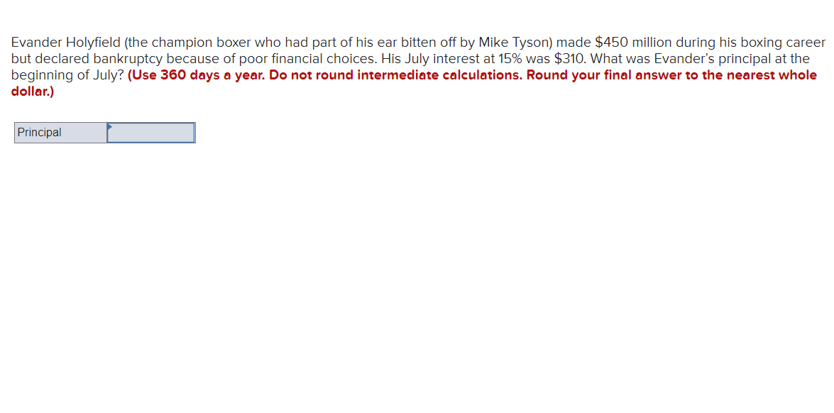 Solved Evander Holyfield The Champion Boxer Who Had Part Of Chegg Com