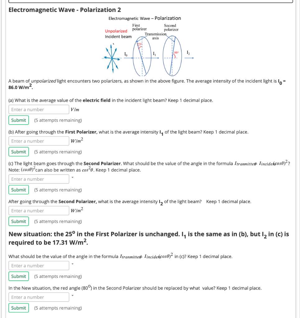 Solved Electromagnetic Wave - Polarization 2 Electromagnetic | Chegg.com