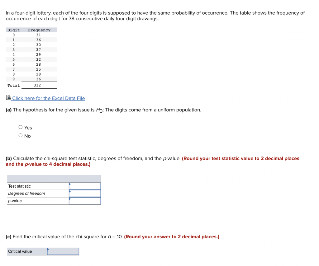 Solved in a four digit lottery each of the four digits is chegg