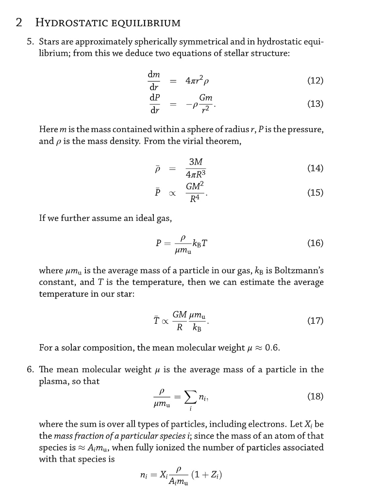 2 HYDROSTATIC EQUILIBRIUM 5. Stars are approximately | Chegg.com