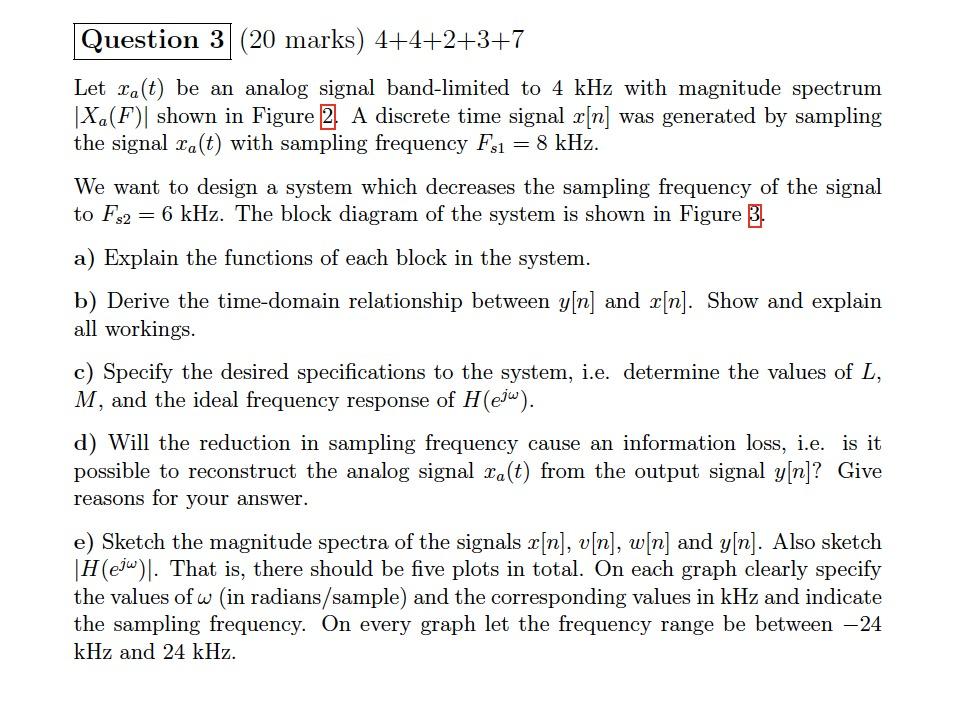 Solved X F F Khz Figure 2 Magnitude Spectrum Of Xa Chegg Com