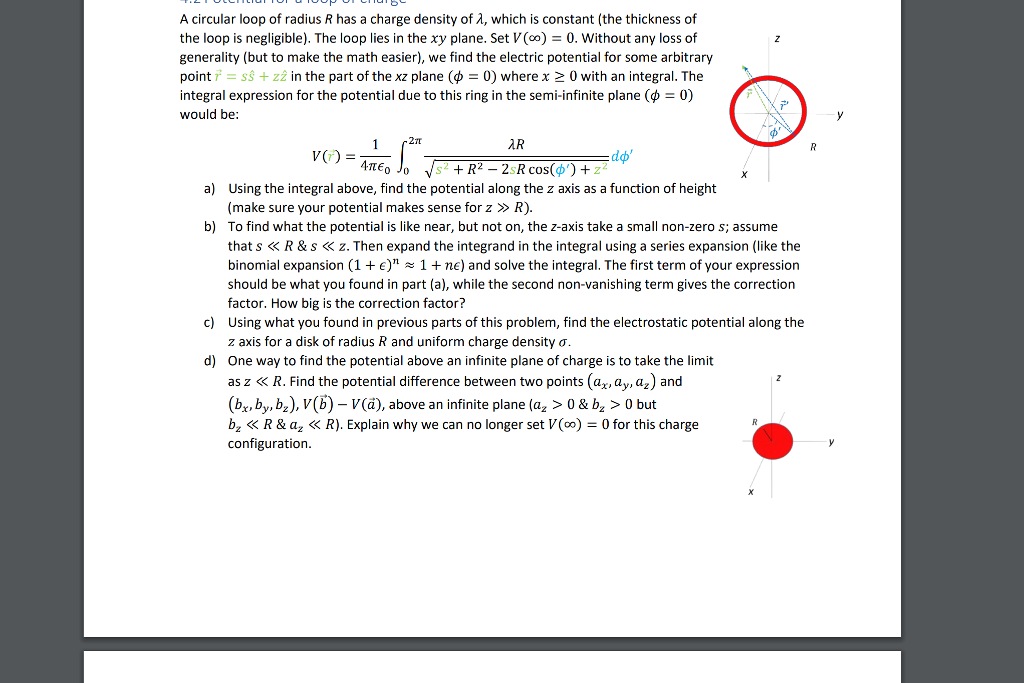 Solved A circular loop of radius R has a charge density of | Chegg.com