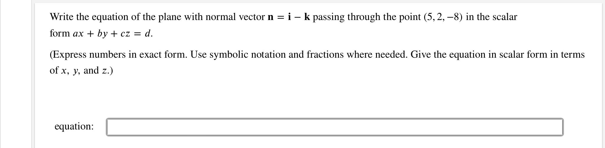 Solved Write the equation of the plane with normal vector n | Chegg.com