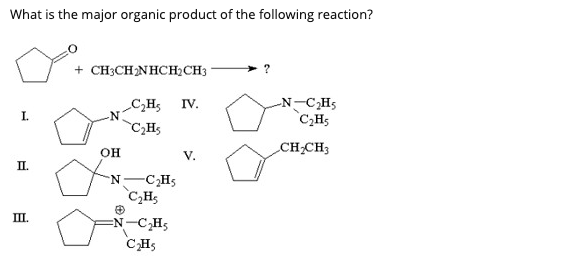 Solved What Is The Major Organic Product Of The Following Chegg Com