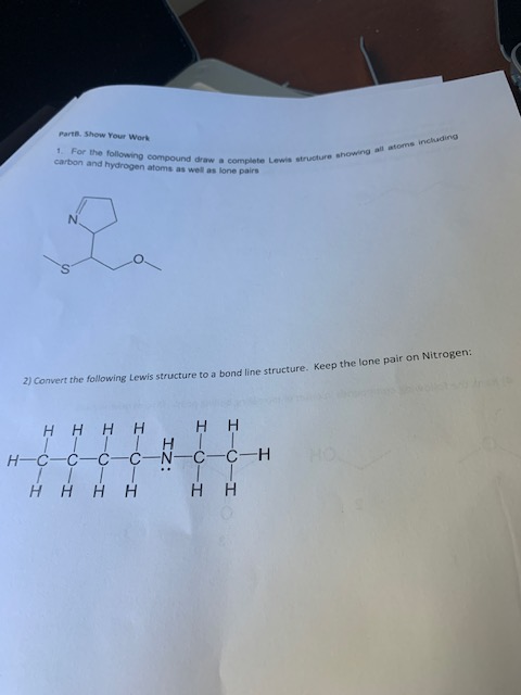 Solved 1. For the following compound draw a complete Lewis | Chegg.com