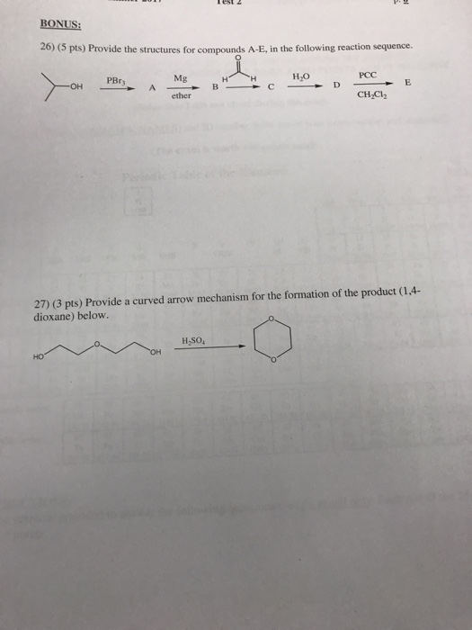 Solved Provide the structures for compounds A-E, in the | Chegg.com
