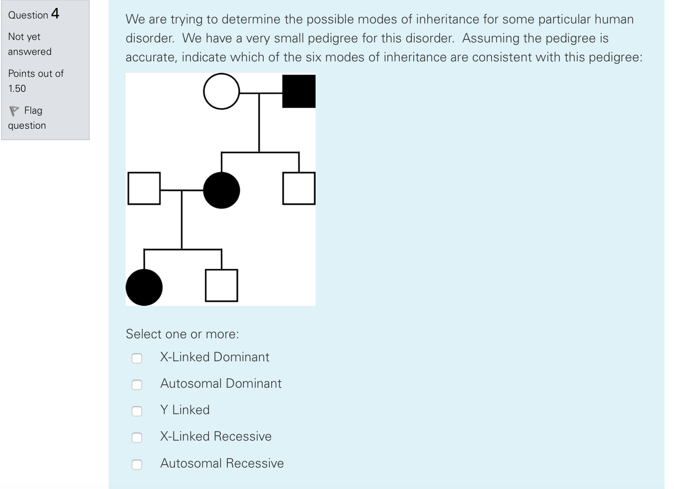 Solved: Question 1 Not Yet Answered Points Out Of 0.50 Fla... | Chegg.com