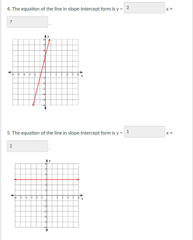 y 5 =- 10 x 4 slope intercept form