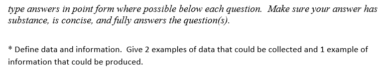 Solved type answers in point form where possible below each | Chegg.com