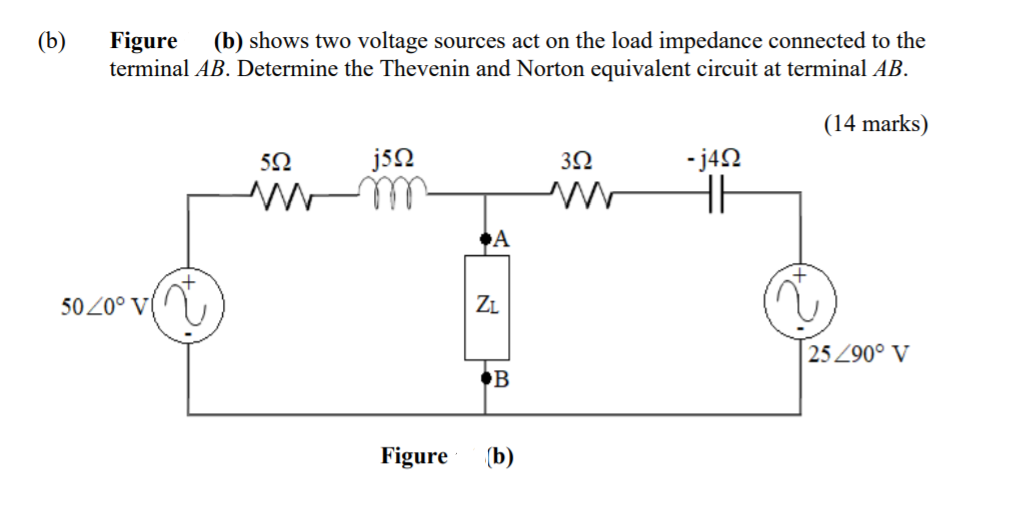 Solved (b) Figure (b) Shows Two Voltage Sources Act On The | Chegg.com