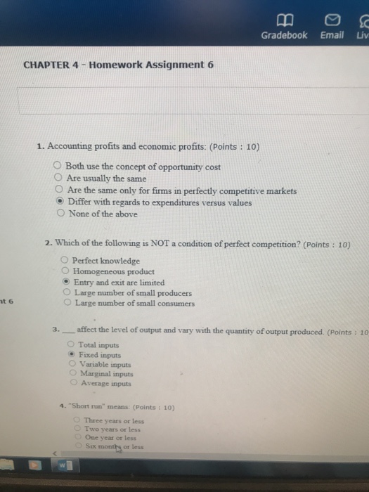 Solved Tm Gradebook Email Liv CHAPTER 4 Homework Assignment | Chegg.com