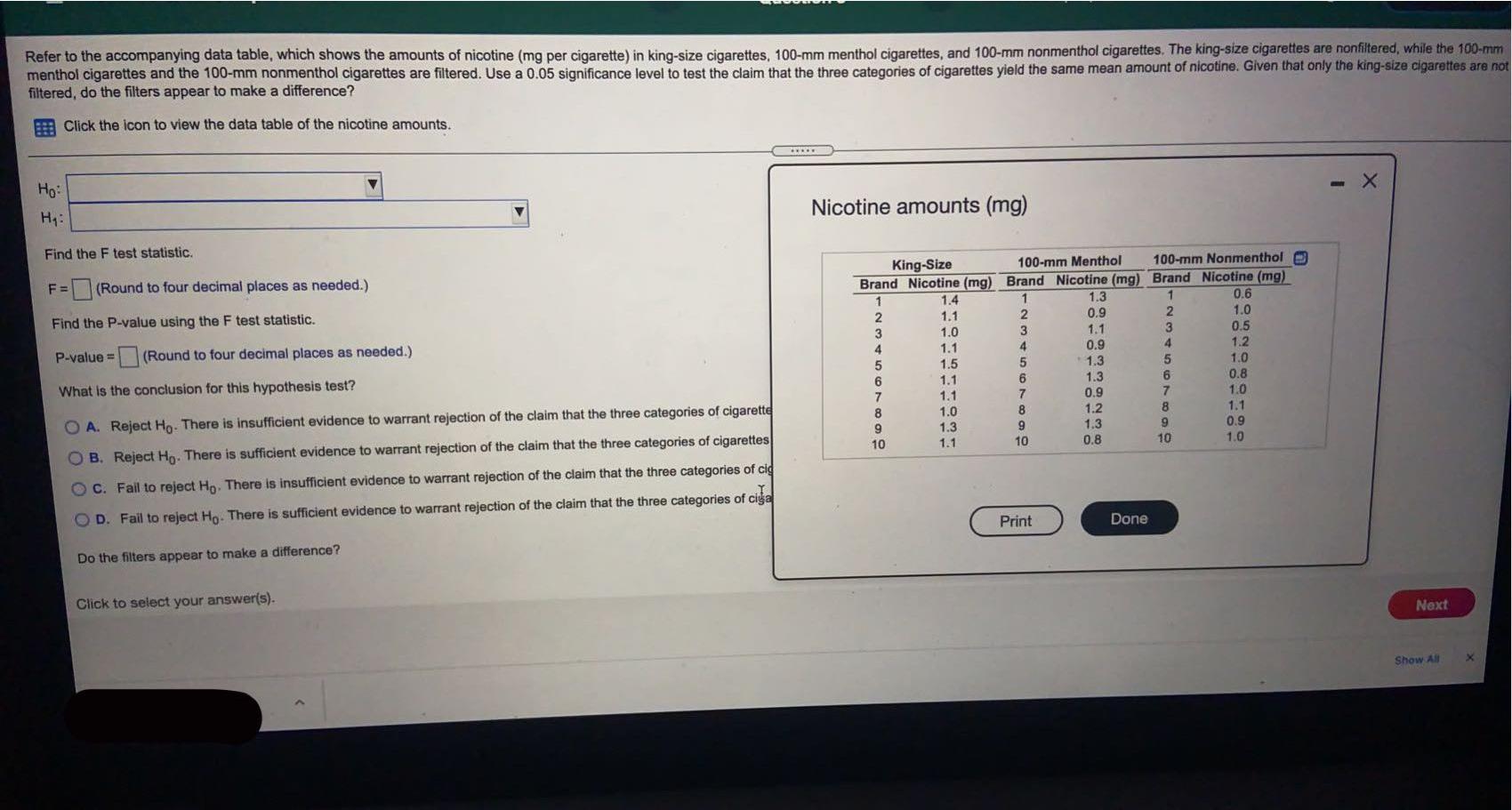 Solved Refer to the accompanying data table, which shows the