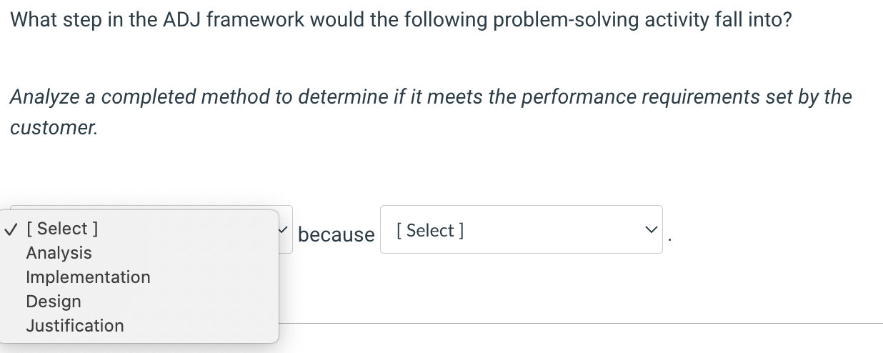 Solved What step in the ADJ framework would the following | Chegg.com