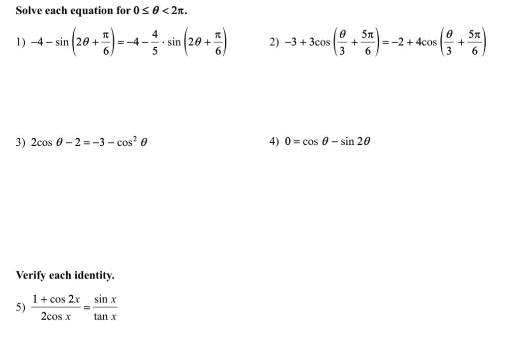 Solved Solve each equation for | Chegg.com