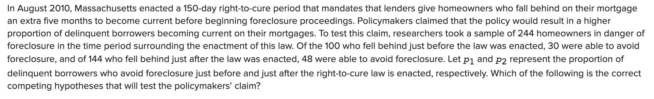 Solved In August 2010, Massachusetts enacted a 150-day | Chegg.com