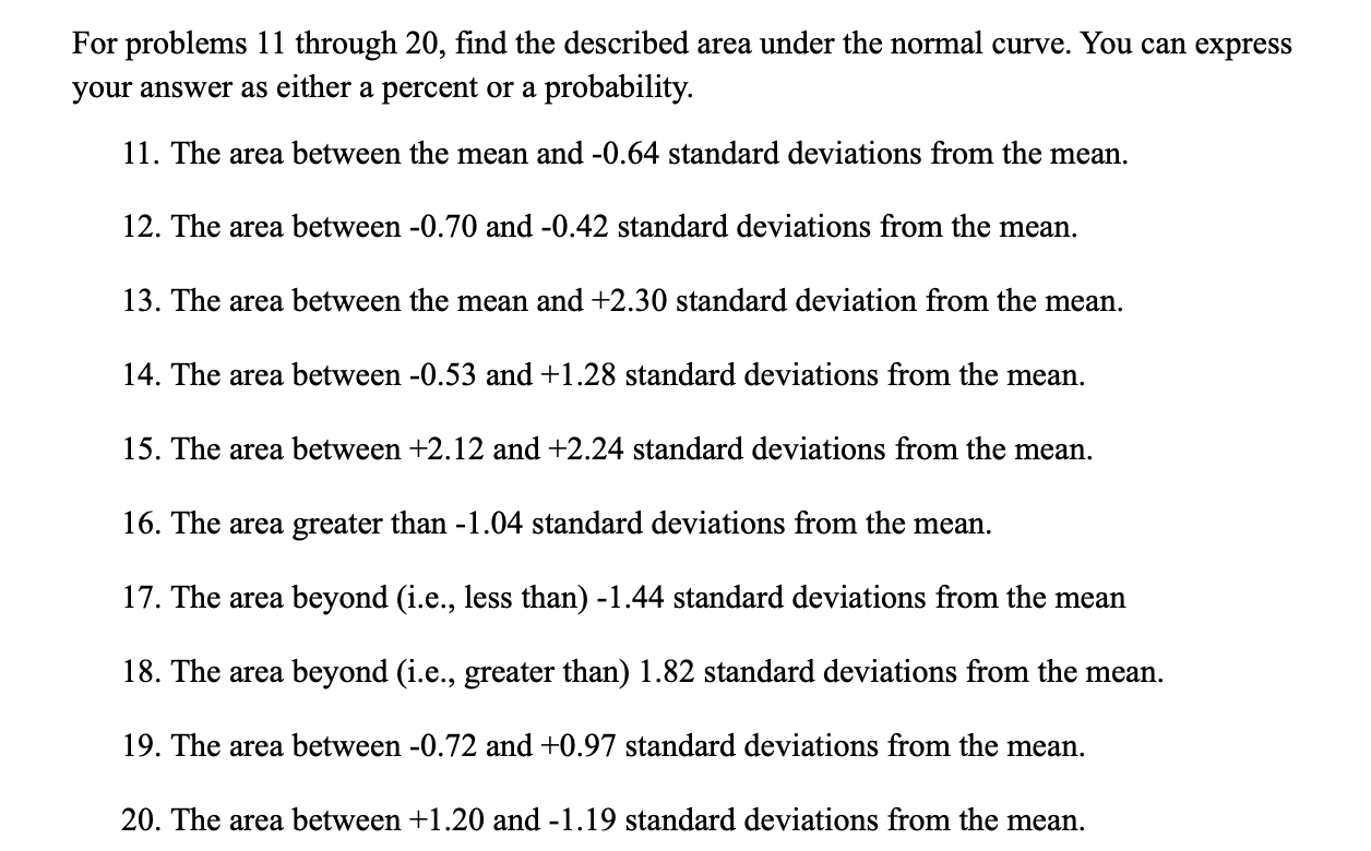 Solved For problems 11 through 20, find the described area | Chegg.com