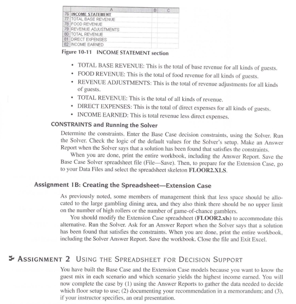 assignment on spreadsheet