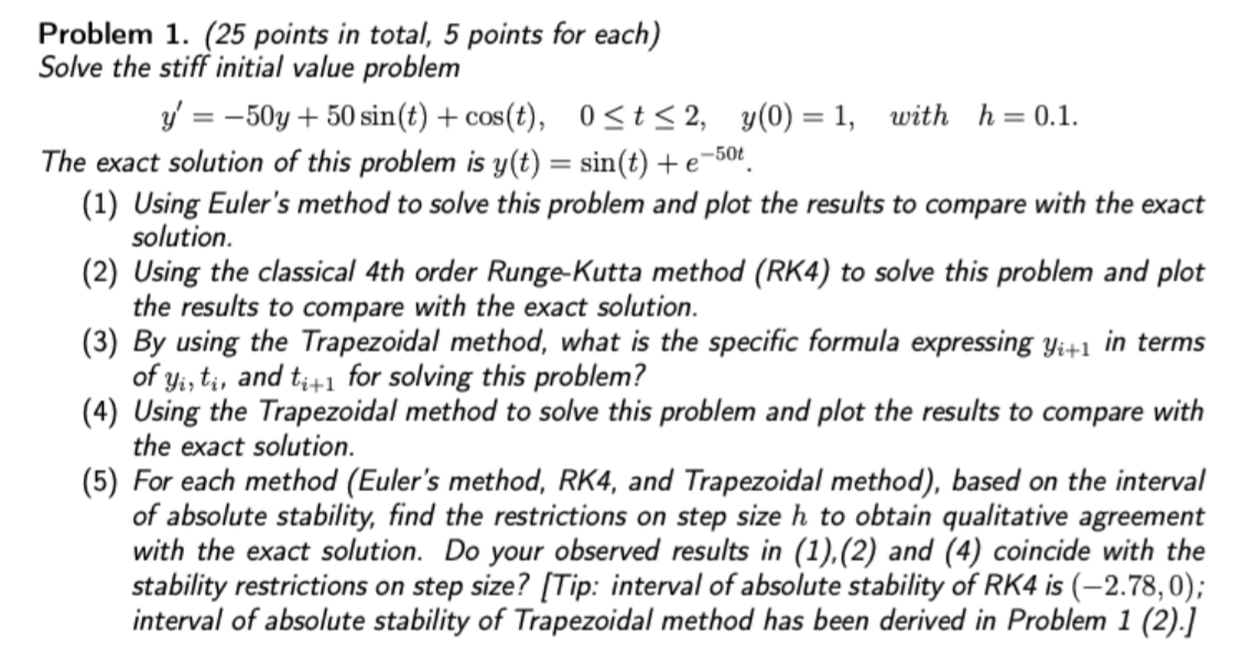 Solved Problem 1. (25 Points In Total, 5 Points For Each) | Chegg.com