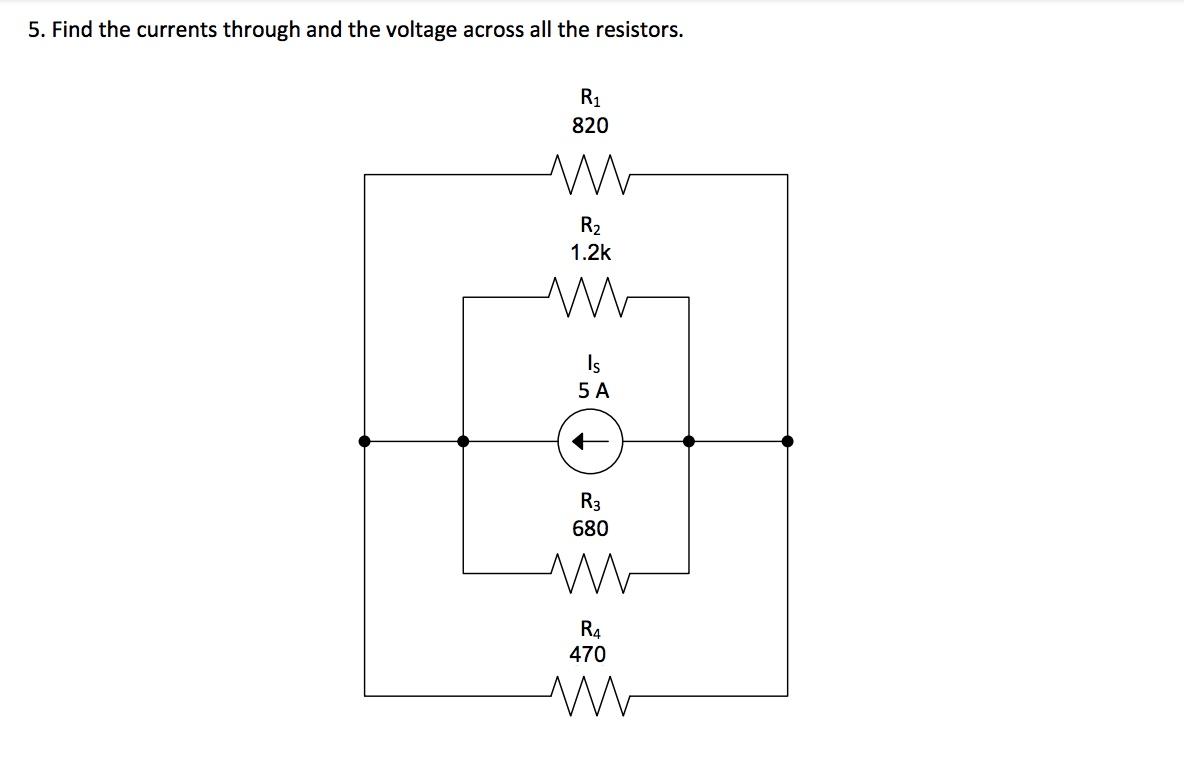 Solved 5. Find the currents through and the voltage across | Chegg.com