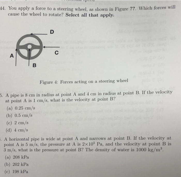 Solved 14. You apply a force to a steering wheel, as shown