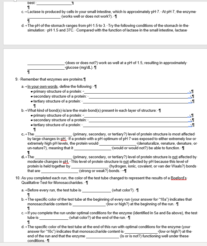 Figure 2. Lactase EnzymeSimulation. I Run the
