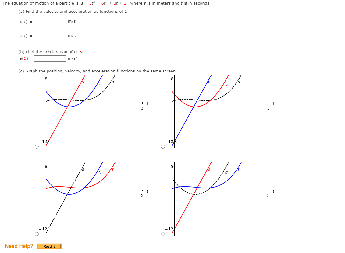 motion of a particle is given by equation s 3t 3