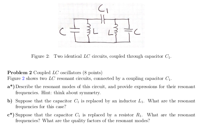 Solved Figure 2: Two identical LC circuits, coupled through | Chegg.com