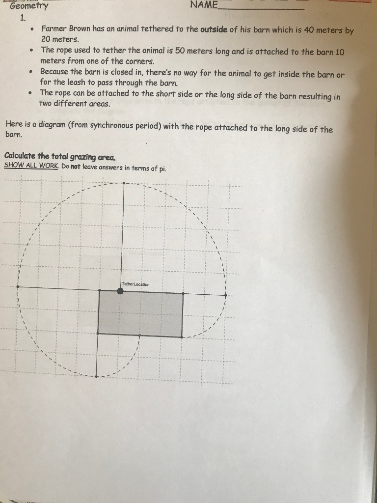 Solved Geometry NAME_ • Co. Farmer Brown has an animal | Chegg.com