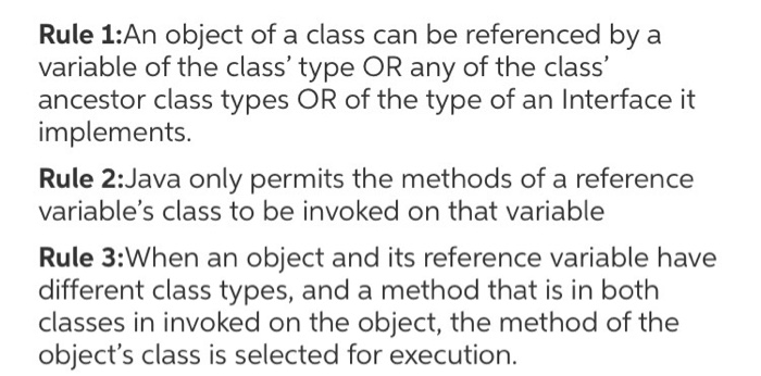 Solved Rule 1:An object of a class can be referenced by a | Chegg.com