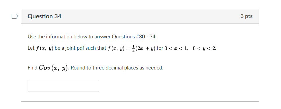 Solved Question 30 3 pts Use the information below to answer | Chegg.com