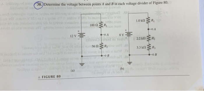 Solved 38.) Determine the voltage between points A and B in | Chegg.com