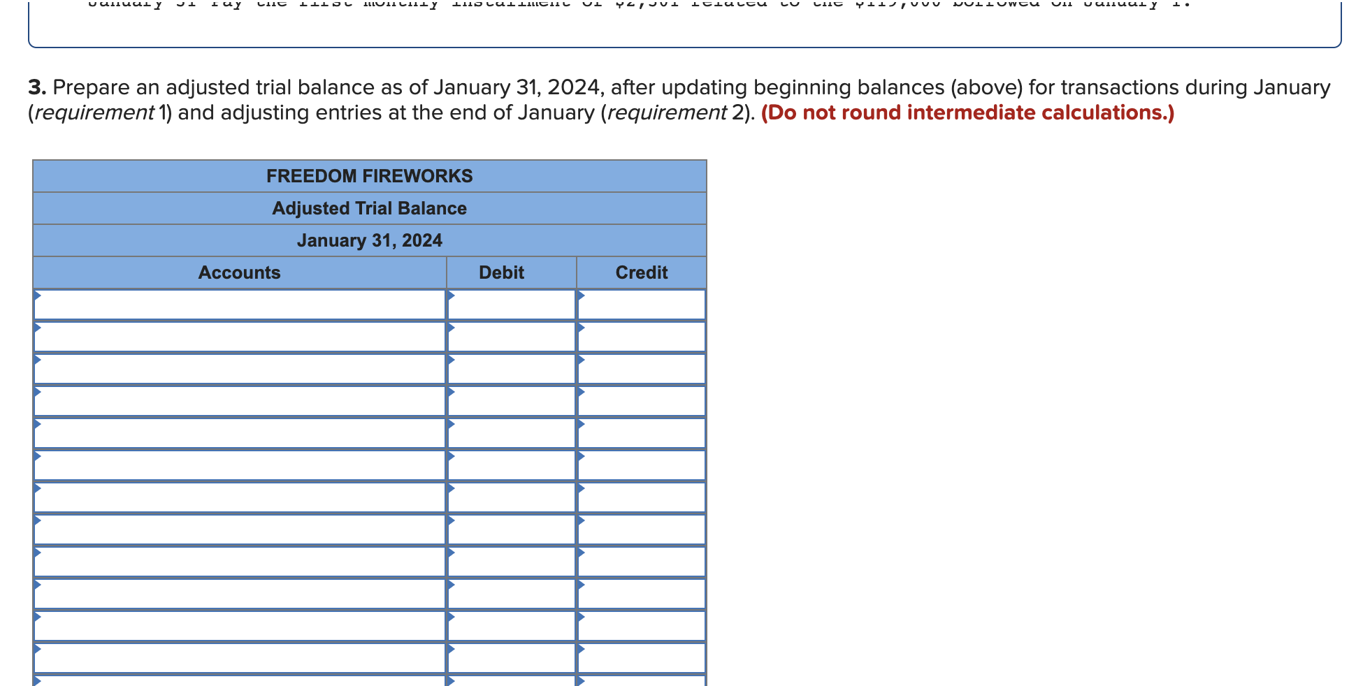 prepare an adjusted trial balance as of january 31 2024