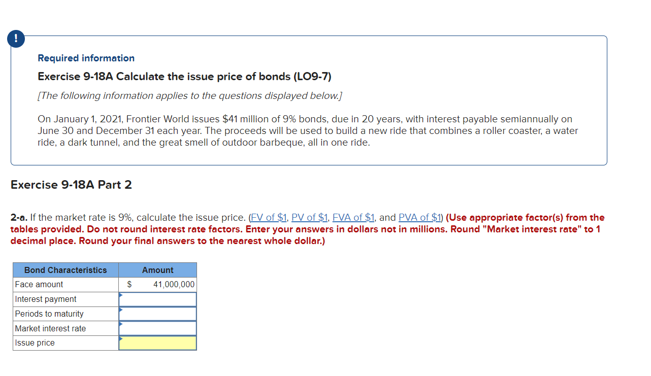 Solved Required Information Exercise 9-18A Calculate The | Chegg.com