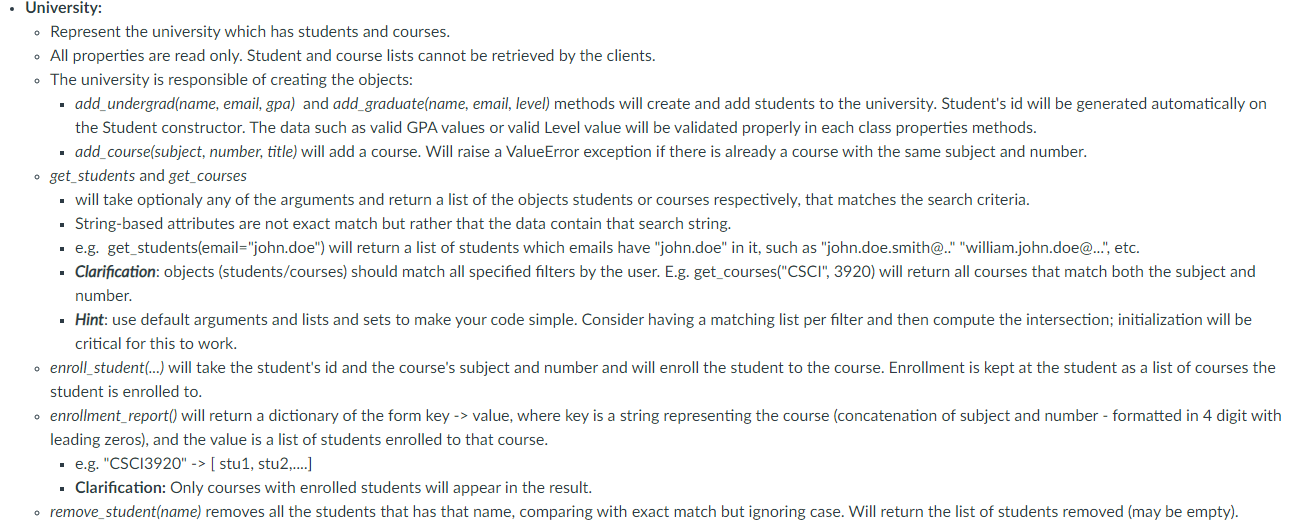 Implement the class below in python3 Instance | Chegg.com