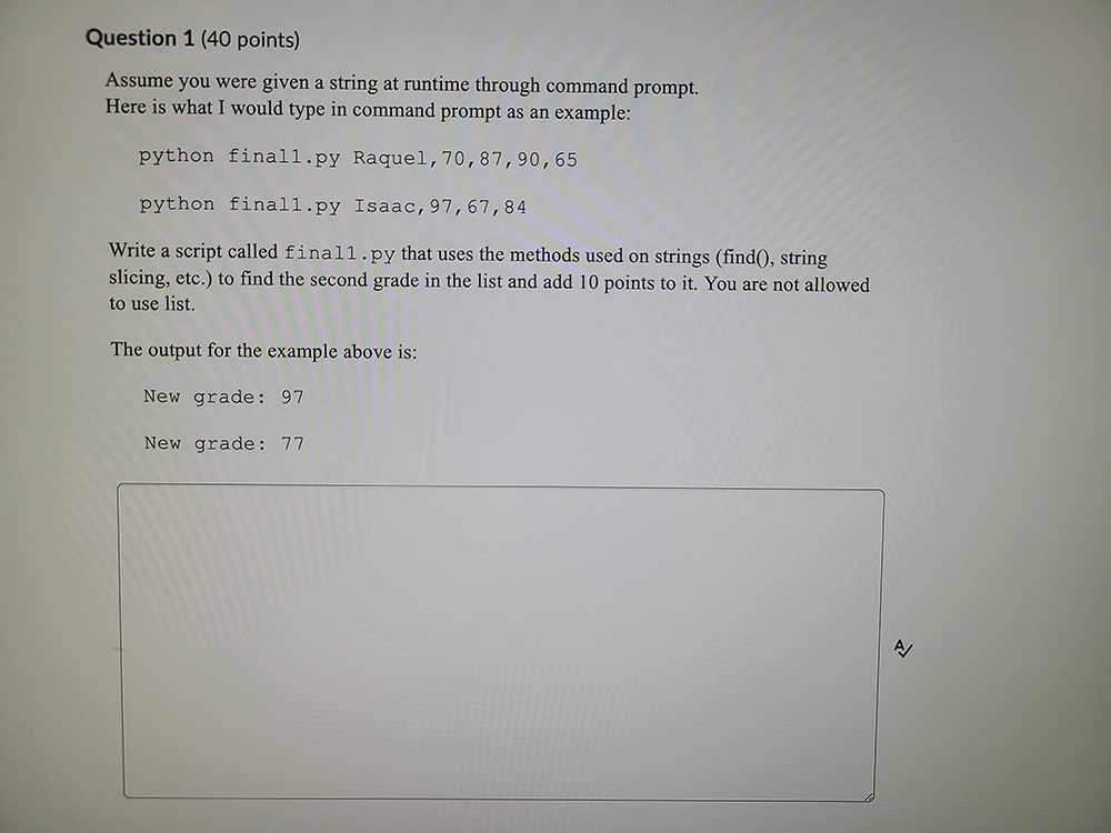 Solved Question 1 (40 points) Assume you were given a string | Chegg.com