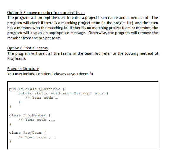 Question 2 Write a Java program to allow user to | Chegg.com