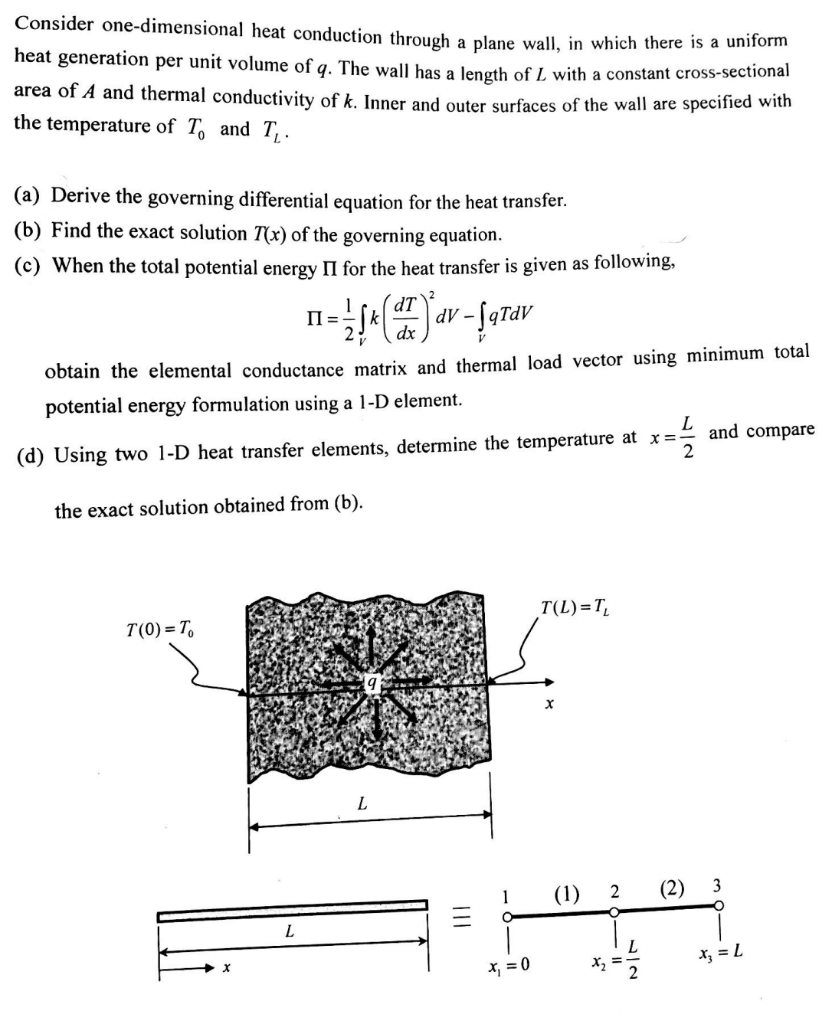 Solved Consider one-dimensional heat conduction through a | Chegg.com