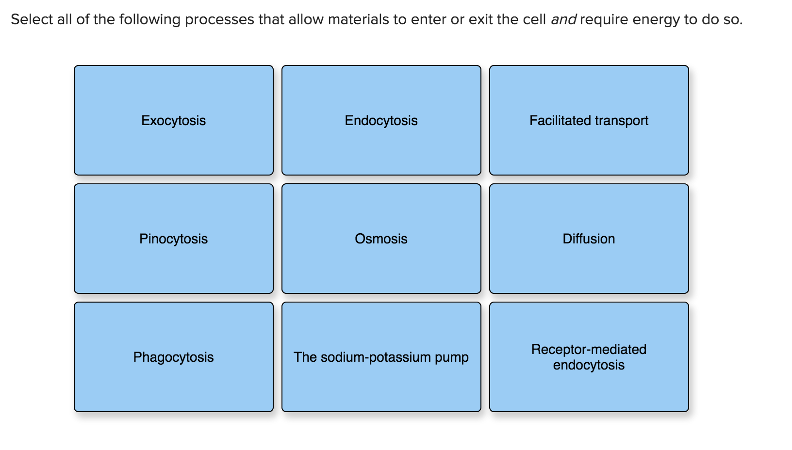Solved Select All Of The Following Processes That Allow Chegg Com