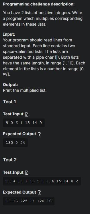 Solved Programming challenge description: You have 2 lists | Chegg.com