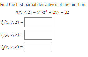 Solved Find the first partial derivatives of the function. | Chegg.com