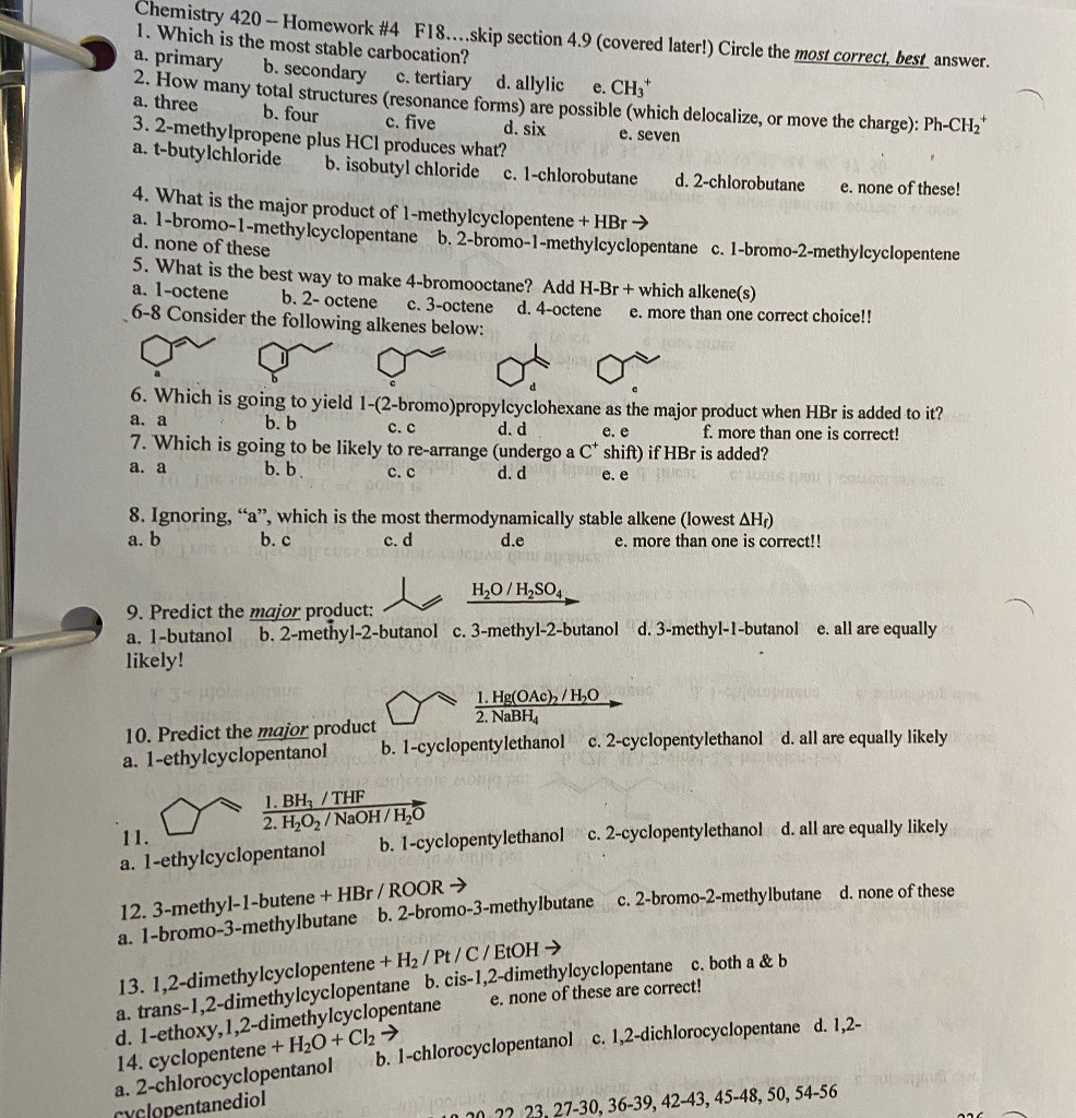 mastering chemistry homework 4 answers