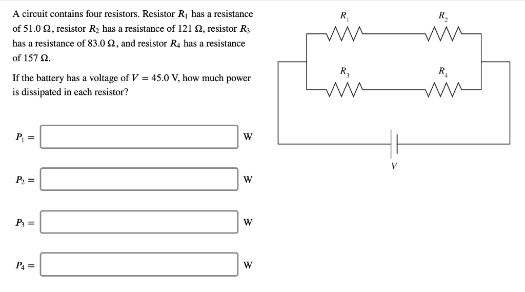 Solved A circuit contains four resistors. Resistor R1 has a