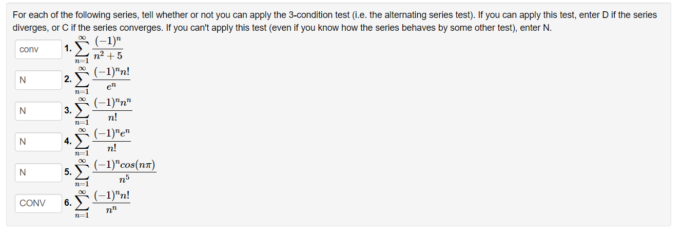 Solved For each of the following series, tell whether or not | Chegg.com