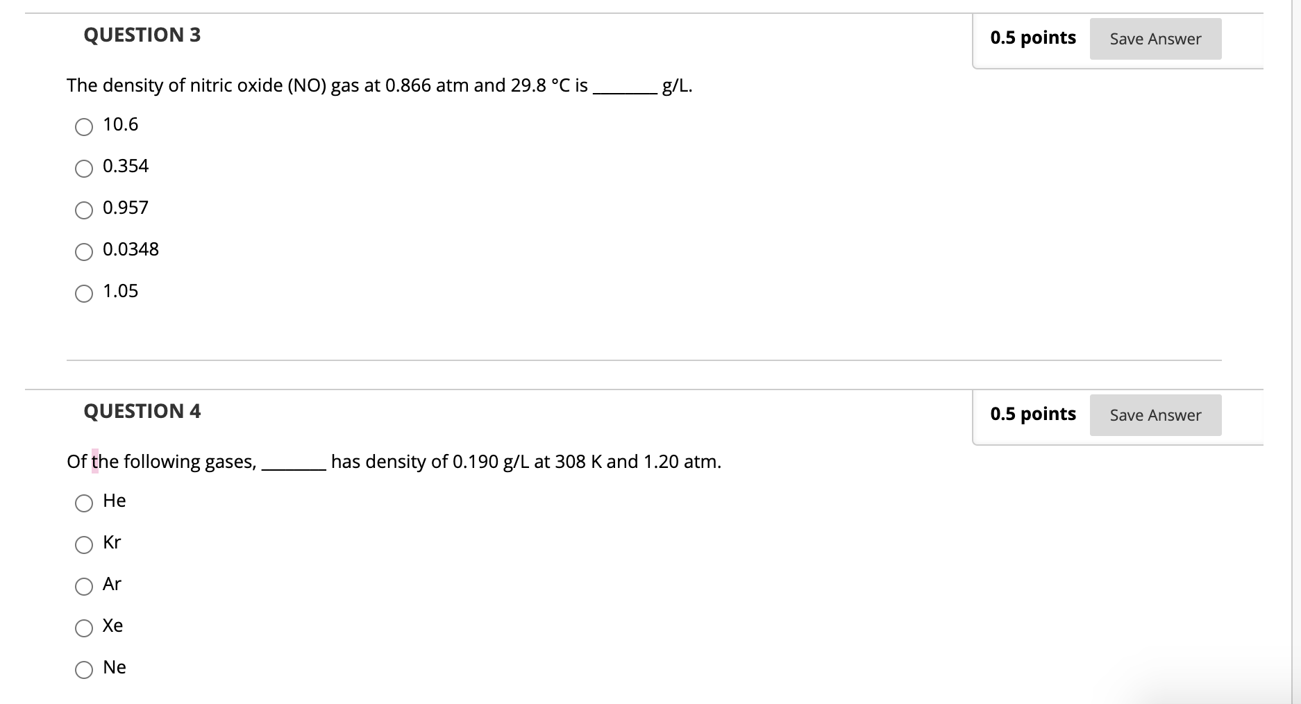 Solved Question 1 0 5 Points Save Answer The Density Of N Chegg Com