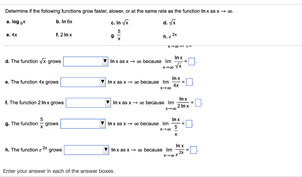 Solved Determine If The Following Functions Grow Faster, | Chegg.com