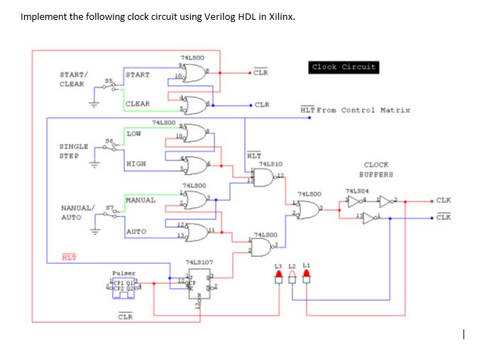 Implement The Following Clock Circuit Using Verilog | Chegg.com