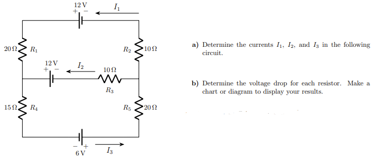Solved a) Determine the currents I1,I2, and I3 in the | Chegg.com