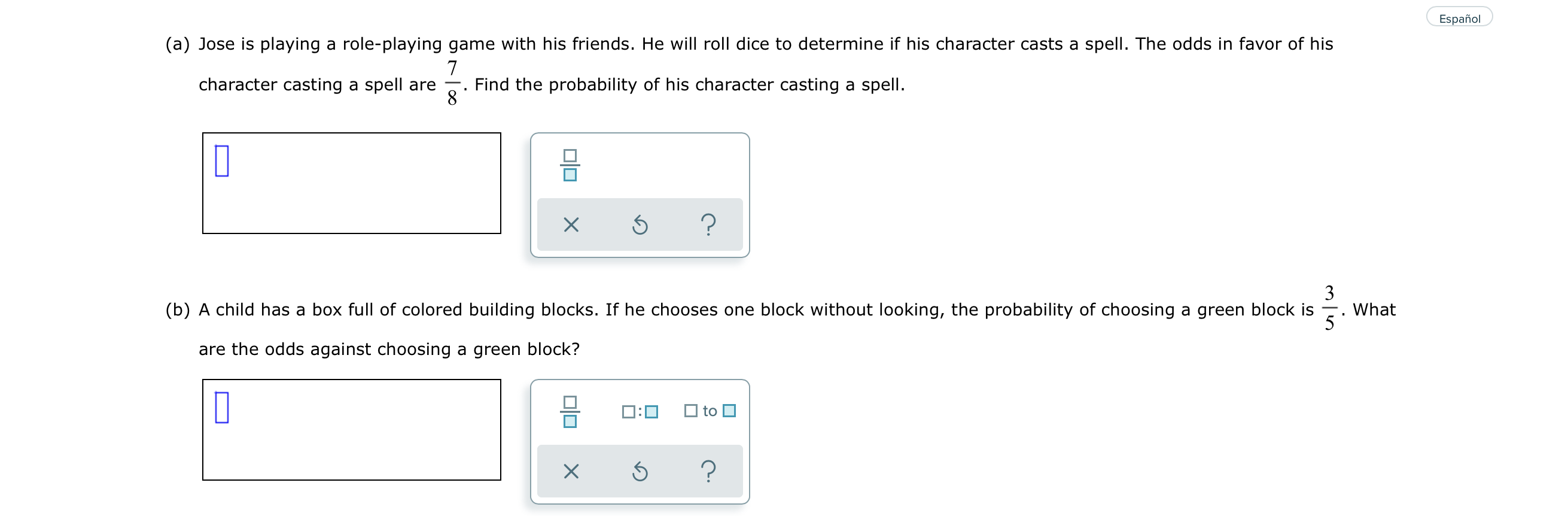 Solved Espanol A Jose Is Playing A Role Playing Game Wi Chegg Com